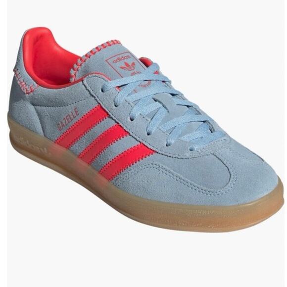 Adidas Gazelle Indoor Women’s Sneakers Red/Blue Gum Sole Size 6 NEW w/ Tags - Picture 2 of 16